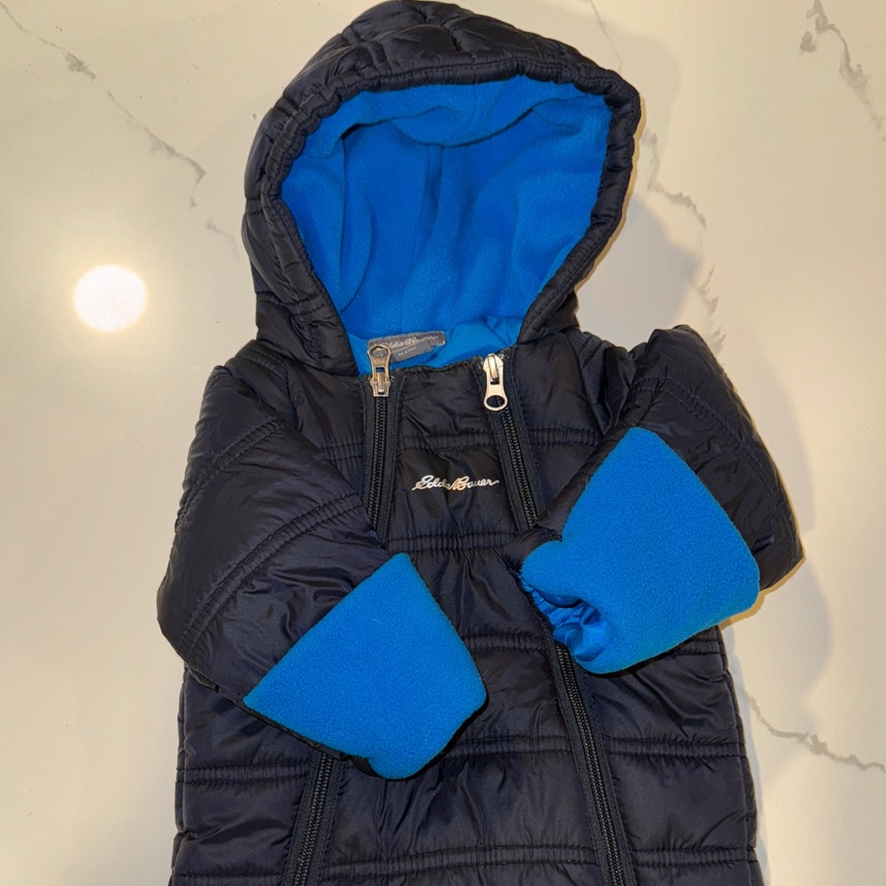 Eddie Bauer Navy snowsuit Jacket 6-9mo